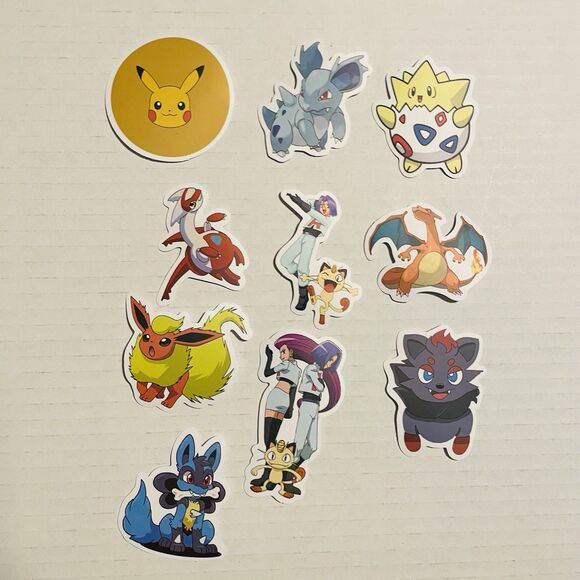 50 Pcs Pokemon Sticker Decals Great Giveaway Items For Streaming Shows - Picture 3 of 5